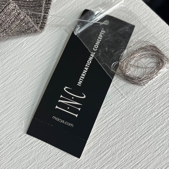 INC International Concepts Metallic Asymmetrical Hem Shirt Womens Large New - Picture 8 of 8